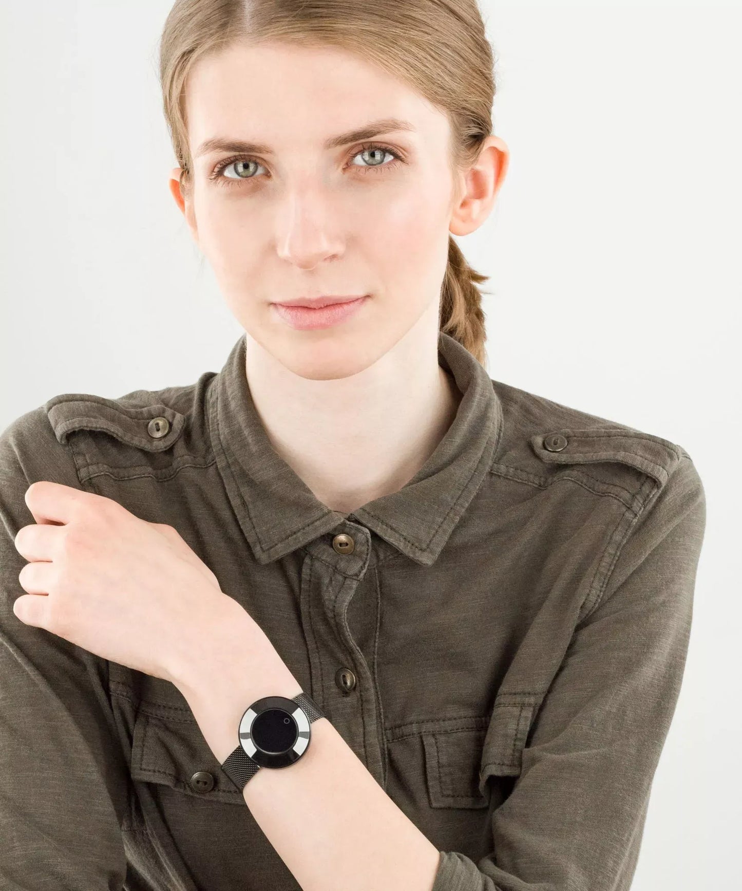 Ladies Smart Watch with Mesh Strap (Black)