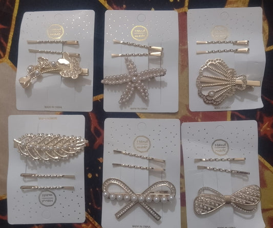 Beaded Pins And Hair Clips Set Random Design