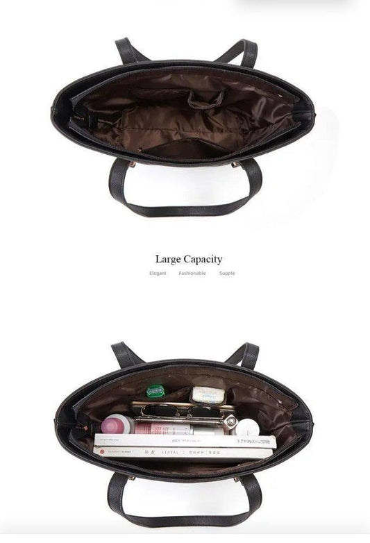 Women's PU Leather Textured Hand Bag Set