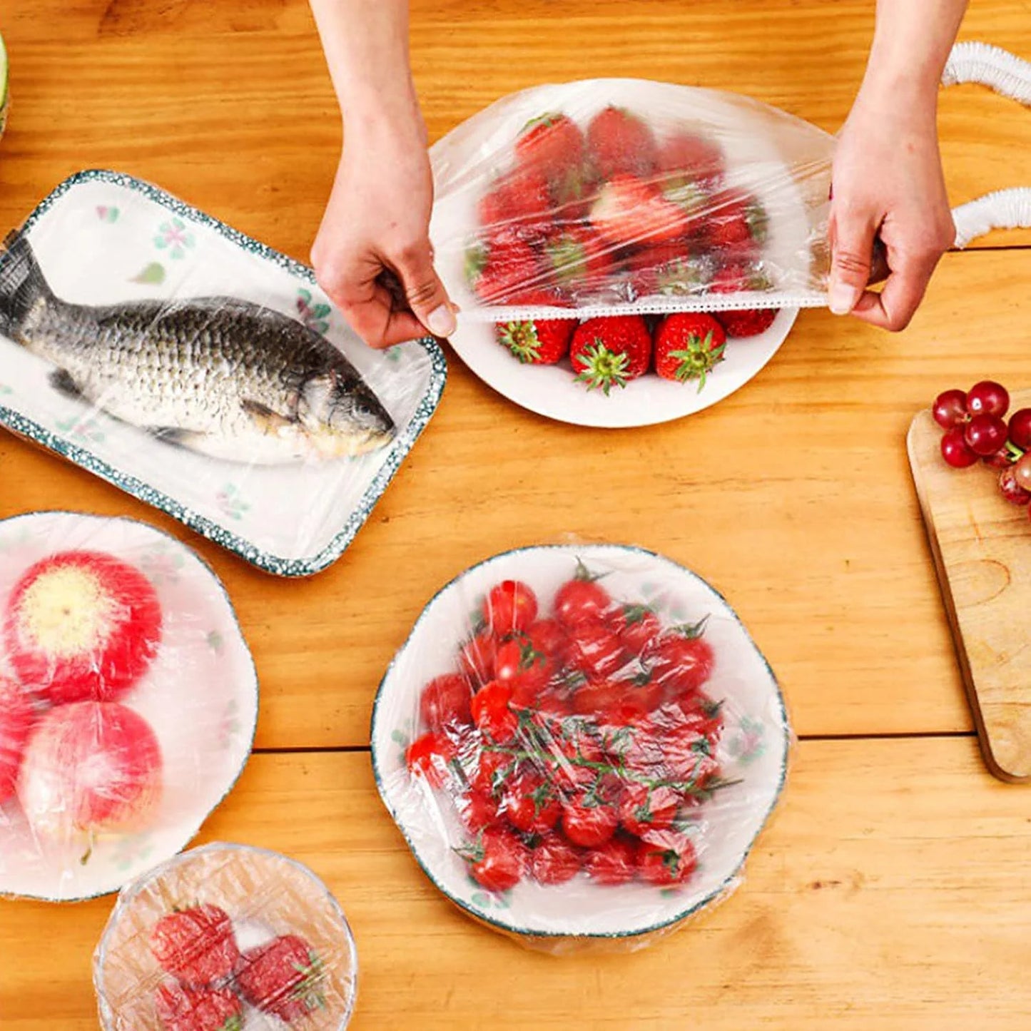 100 pcs Disposable Food Cover Plastic Shopper Bags