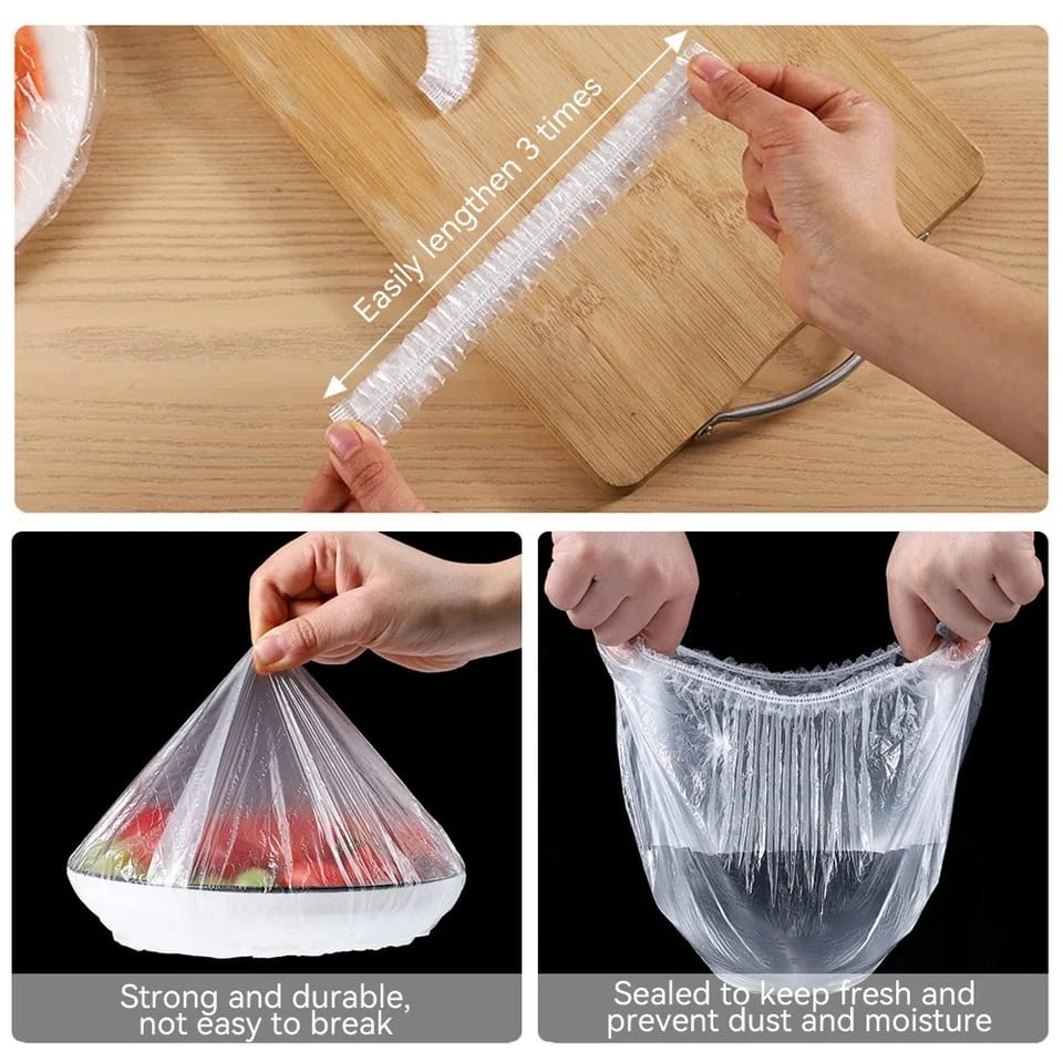 100 pcs Disposable Food Cover Plastic Shopper Bags