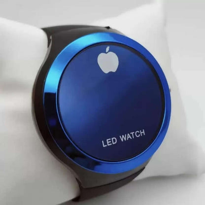 Round Shape Led Digital Watch with Apple Logo Digital Watch For Men and Women ( Random Color ) - Without Box