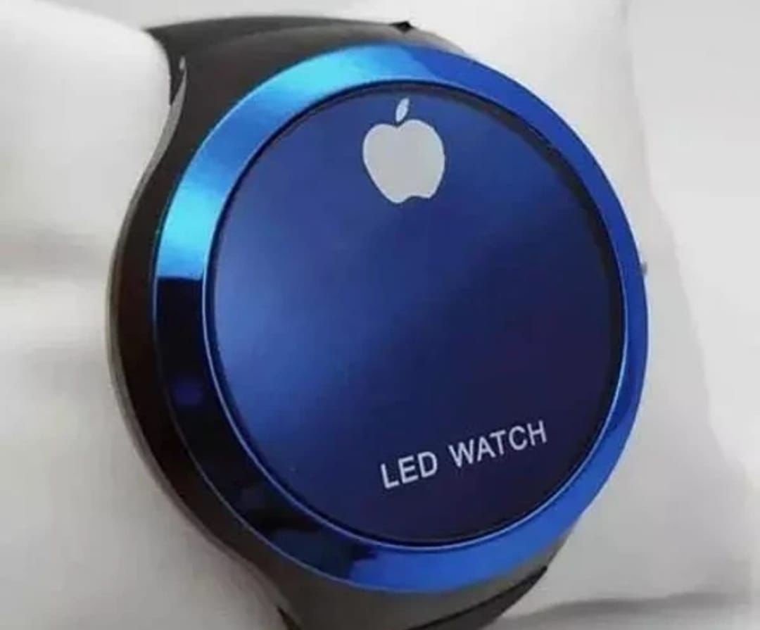 Round Shape Led Digital Watch with Apple Logo Digital Watch For Men and Women ( Random Color ) - Without Box
