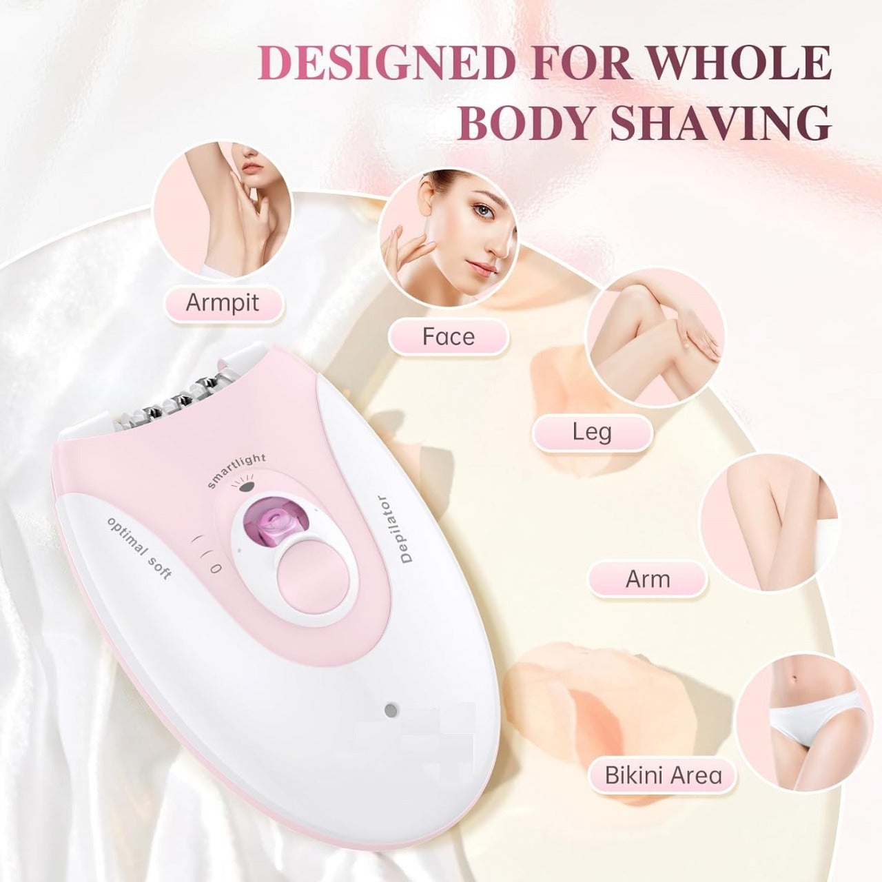 Daling DL-6032 Cordless Ladies Epilator with 2-Speed Adjustment, Painless Hair Removal