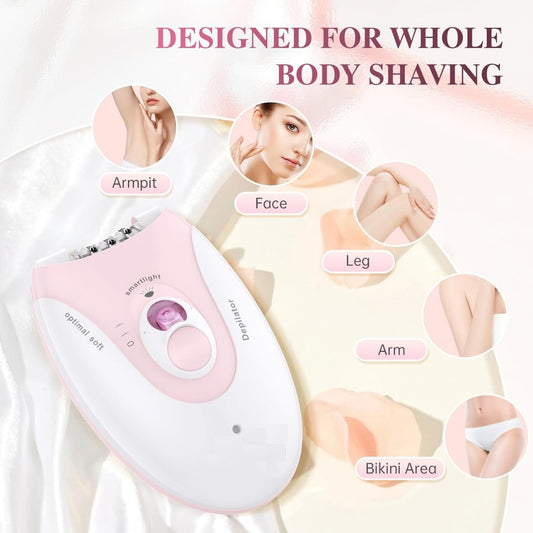 Daling DL-6032 Cordless Ladies Epilator with 2-Speed Adjustment, Painless Hair Removal