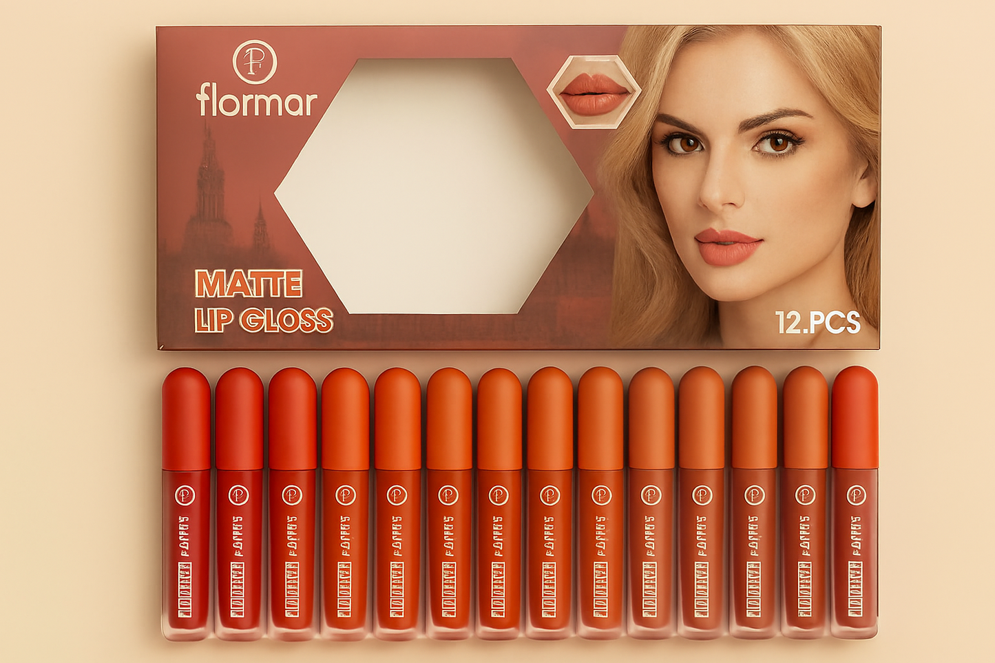 Nude Shades High Pigmented Lipgloss Pack of 12
