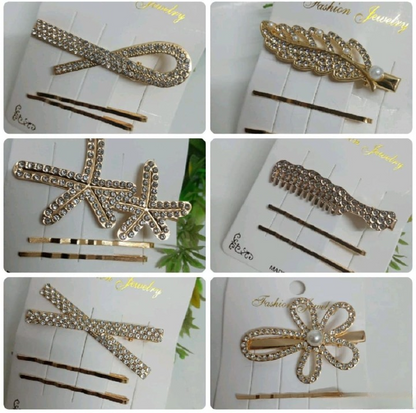 Beaded Pins And Hair Clips Set Random Design