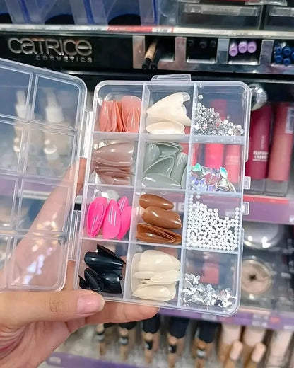 96 Pcs Artificial Nails With Beads