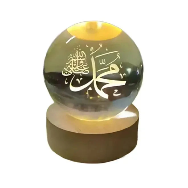 Crystal Ball 3D Arabic Night Lamp Muhammad Name