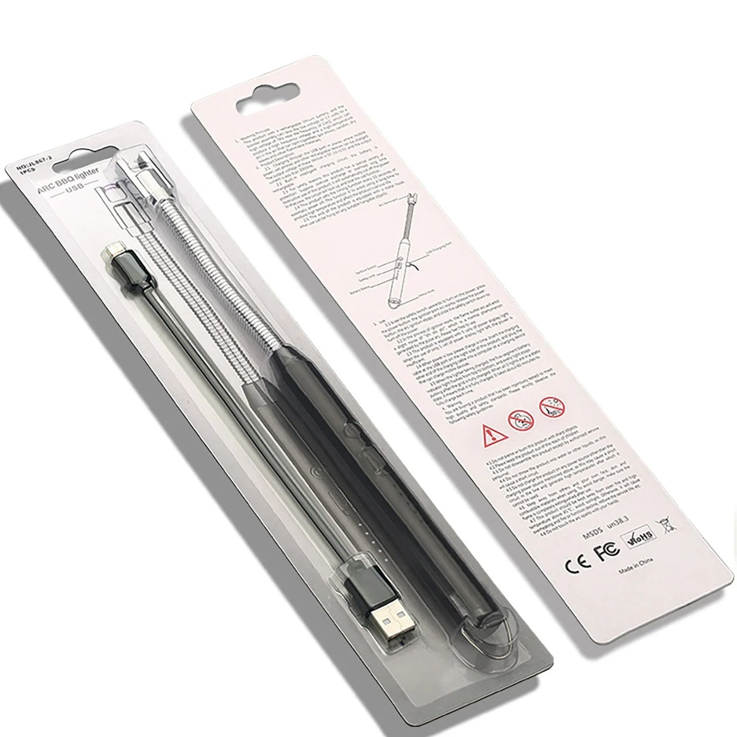 360° Outdoor Kitchen Lighter Usb Rechargeable Portable Electronic Arc Lighter Flexible Neck Safety Lock Windproof Eco Friendly Design (Random Colors)