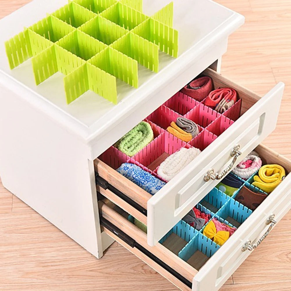 Pack Of 4 Plastic Drawer Dividers Random Color