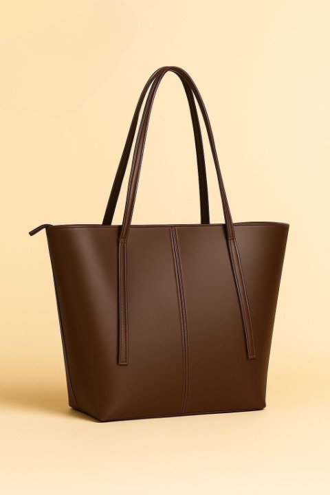 1 Piece Tote Handbag Elegant Design Premium Quality Smooth Finish Easy Carry - Black