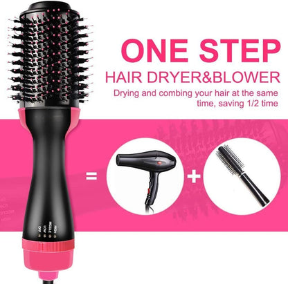 3‑in‑1 Hair Dryer with Comb, Hair Straightener & Curler for Easy Styling