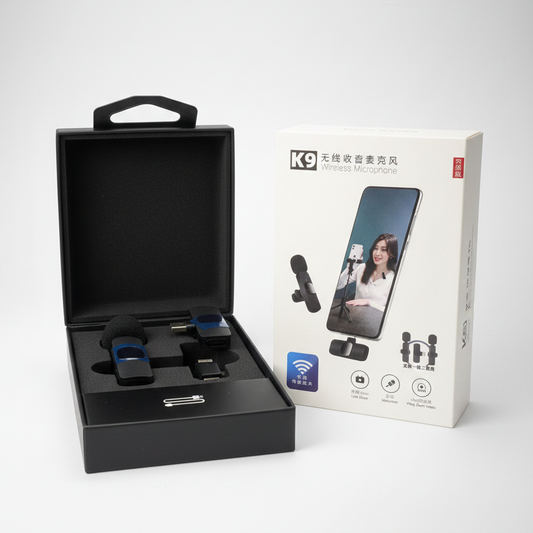 K9 Double Mic | Type‑C Connector 🎤 | Good Sound Quality | Long Battery 🔋 Time | Portable Wireless