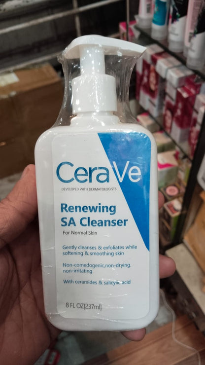CeraVe Renewing SA Cleanser with Salicylic Acid – Exfoliating Face & Body Wash for Rough (237ml)