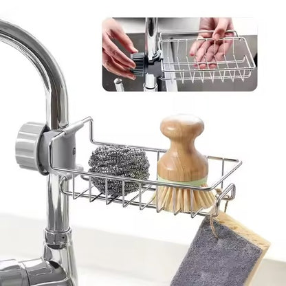 Multifunctional Kitchen Sponge Holder Stainless Steel Adjusting