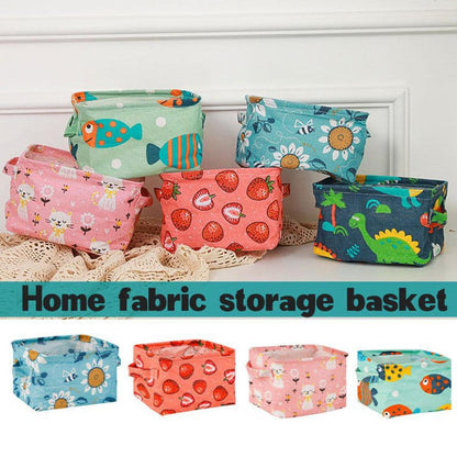 Foldable Desktop Storage Basket (Random Colour And Design)