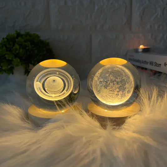 1 Pc USB LED Galaxy Crystal Ball Lamp (Random Design)