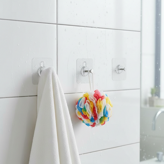 Wall Mounted Self Adhesive Transparent Screw Hooks10 Pcs