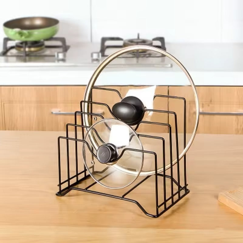 Multi Functional Kitchen Cutting Board And Pot Lid Organizer Rack