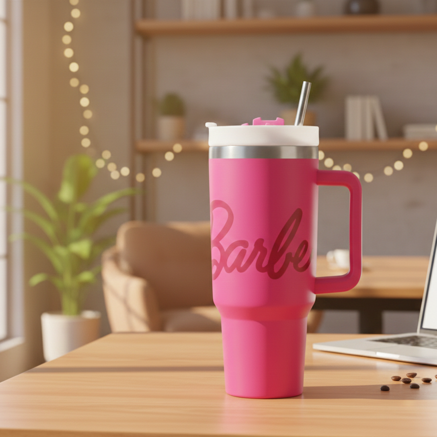 Master Barbie Tumbler- Pink Color ( With Box )