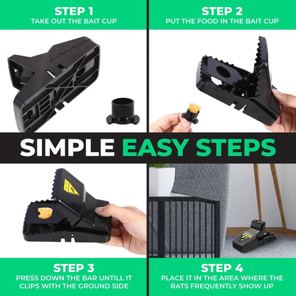 Heavy Duty Reusable Plastic Mouse Trap Durable Safe Effective And Long Lasting Mouse Catcher For Rodent Control - Pack Of 2