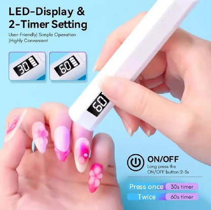 UV Light for Gel Nails – Handheld Mini Flash Cure Lamp | Portable