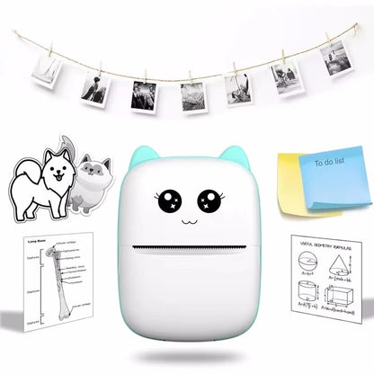 Mini Portable Thermal Printer | Wireless Bluetooth Pocket Photo Printer | 1 Paper Roll Included | Random Colou