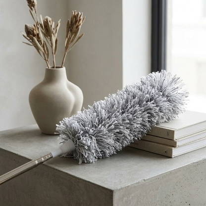 Grey Microfiber Flexible Duster – Extendable & Bendable Cleaning Tool with Telescopic Pole for High Ceilings, Fans, and Tight Corners