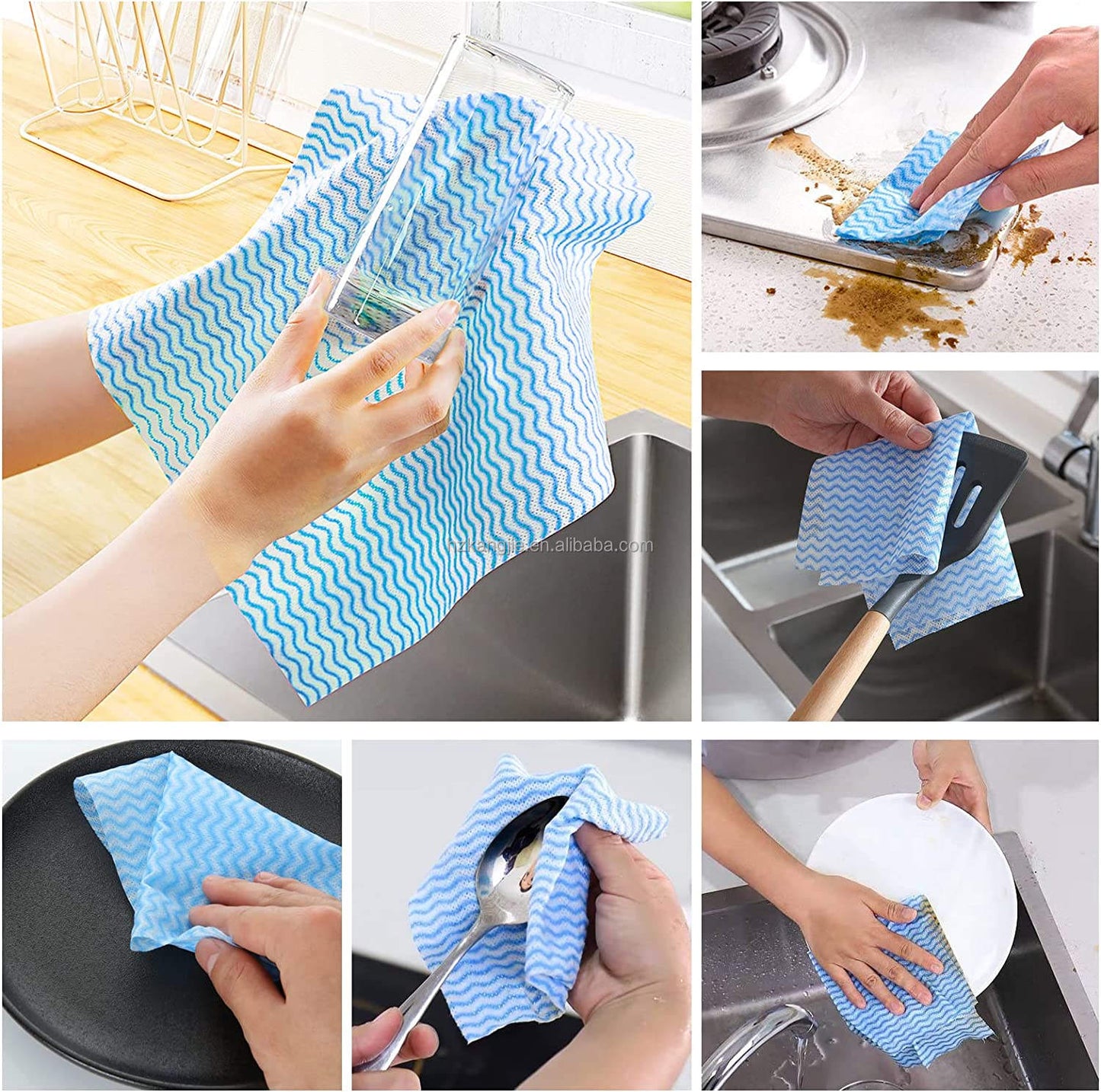 Reusable Kitchen Cleaning Wipes Roll – Washable, Absorbent & Eco-Friendly Multi-Purpose Cleaning 100 Sheets