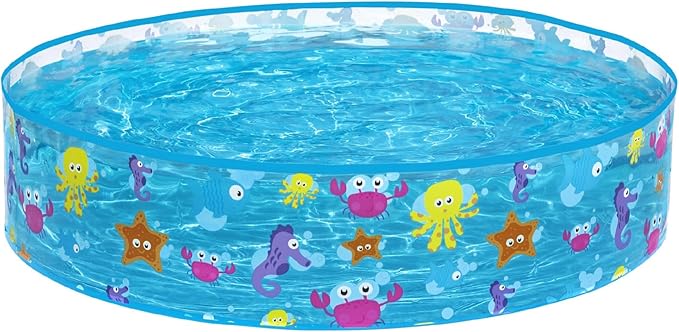 Bestway Sea Creature Paddling Pool Kiddie Swimming Pool, Inflatable Above Ground Pool, Outdoor Garden Pool, Blue, 48 x 10 Inch