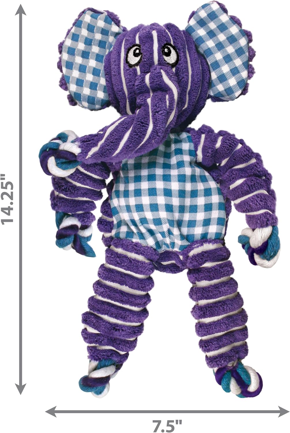Floppy Knots Elephant Dog Toy for Medium/Large Dogs | Knotted Rope Plush | Minimal Stuffing | Squeaker Toy