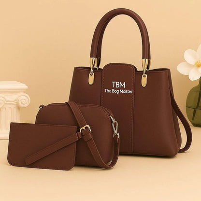 Women's Rexine Plain Hand Bag Set