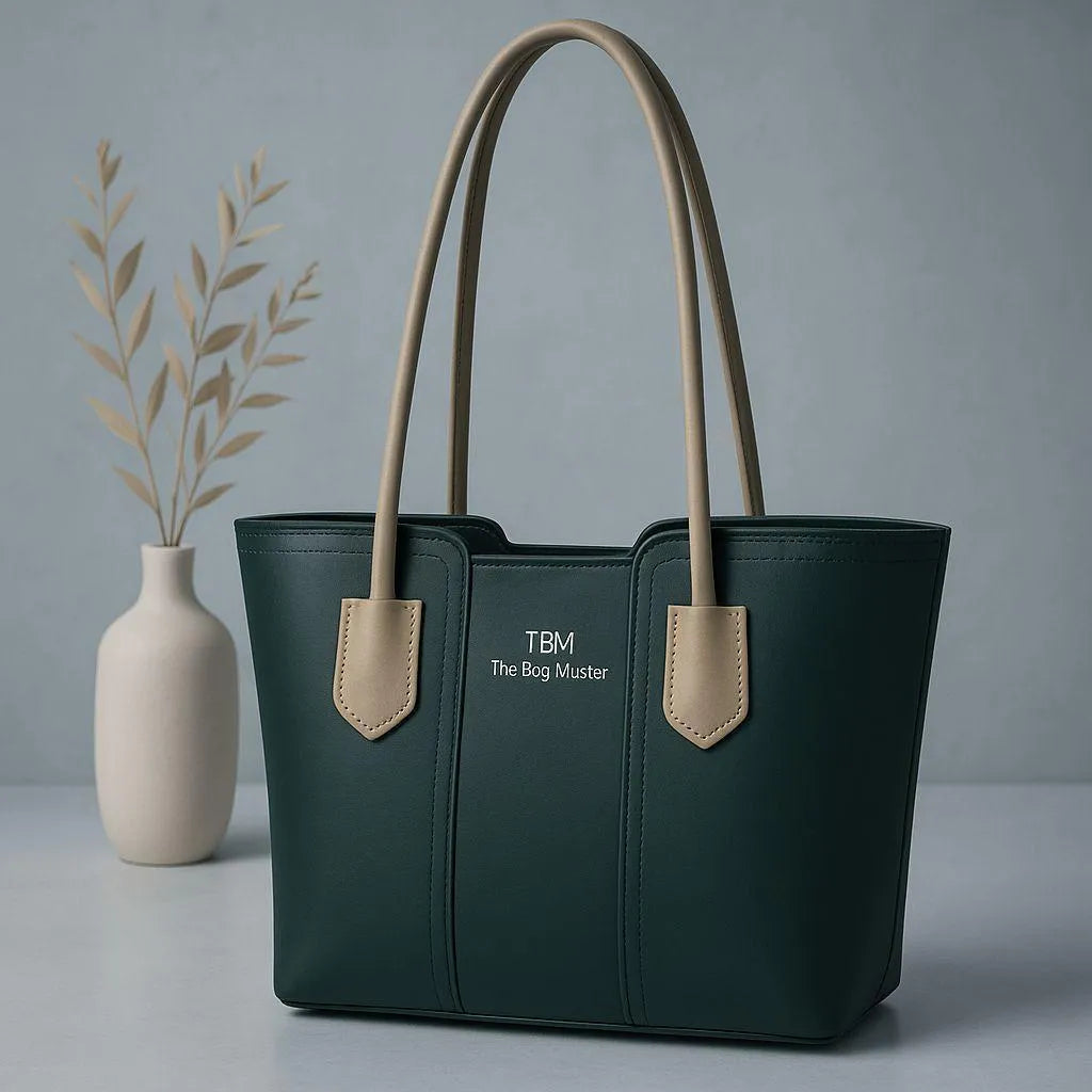 Women's Leather Plain Tote Bag