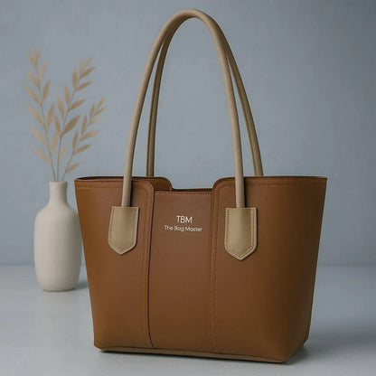 Women's Leather Plain Tote Bag
