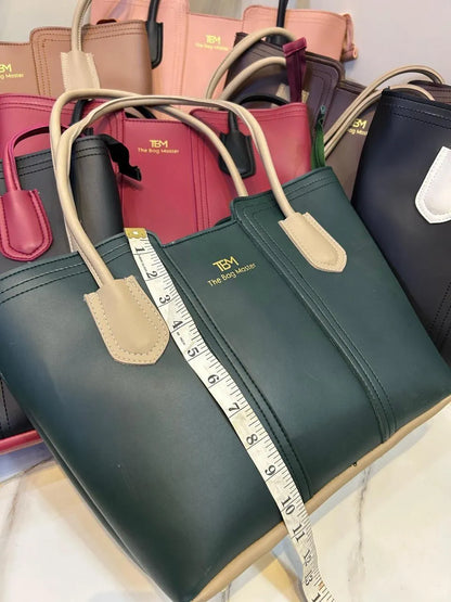 Women's Leather Plain Tote Bag