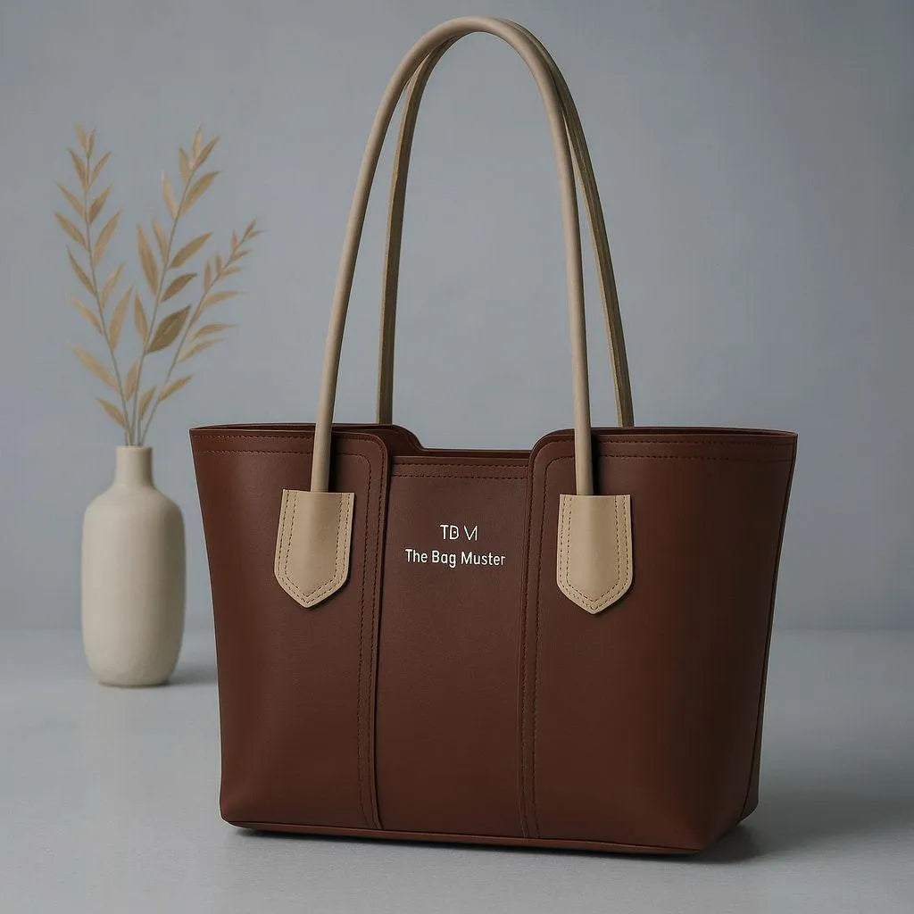 Women's Leather Plain Tote Bag