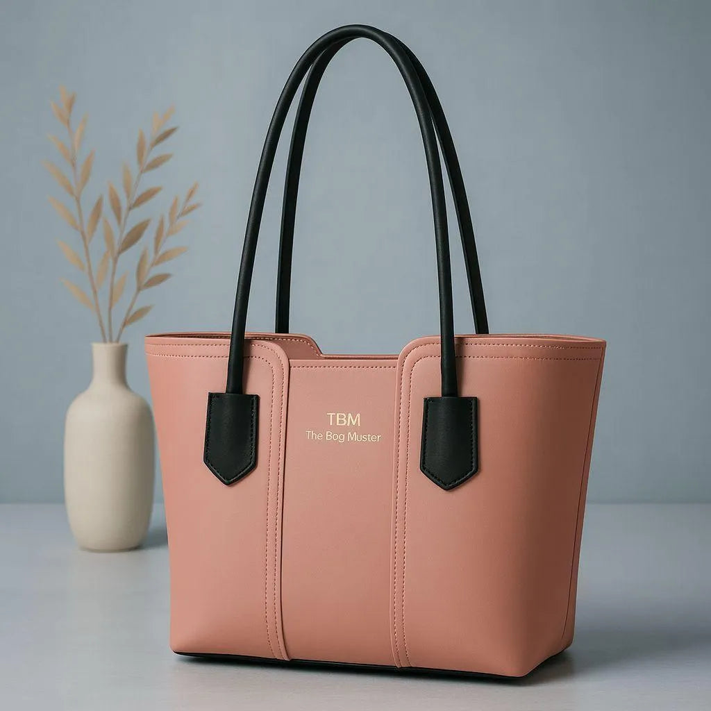 Women's Leather Plain Tote Bag