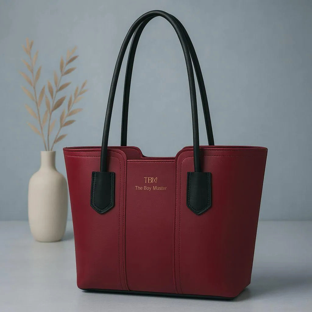 Women's Leather Plain Tote Bag