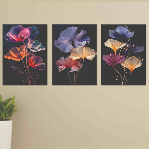 Set of 3 Wall Art Wooden Phototile Frames for Wall Decor