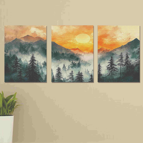 Set of 3 Wall Art Wooden Phototile Frames for Wall Decor