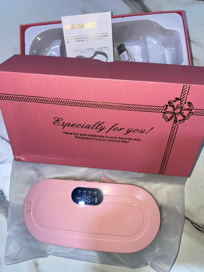 Portable Menstrual Heating Pad Belt for Women – Electric Period Pain Relief Massager with 3 Heat Levels & 4 Massage Modes