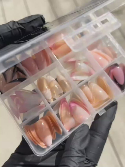 144 Pcs Multicolor Nails Box