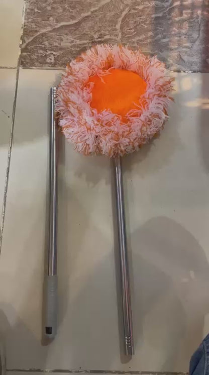 360° Rotating Microfiber Mop | Extendable Handle Telescopic Floor Cleaning Mop | Sunflower Round Mop For Home, Office And Car Screen