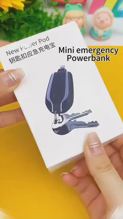 New Power Pod Portable Emergency Keychain Power Bank for iPhone High Speed Instant Plug and Play Compact External Backup Battery Mobile Accessory Pod