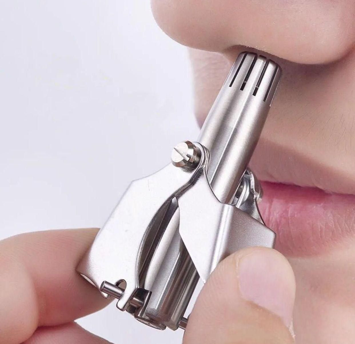 Mini Portable Stainless Steel Nose Hair Trimmer –Manual Safe Grooming Tool for Men & Women