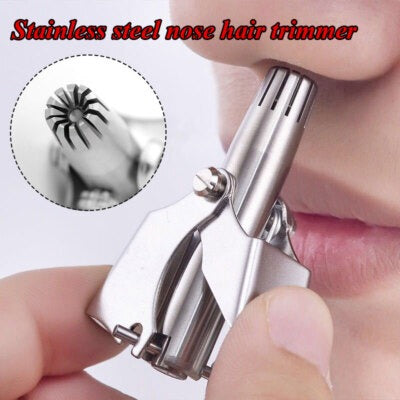 Mini Portable Stainless Steel Nose Hair Trimmer –Manual Safe Grooming Tool for Men & Women