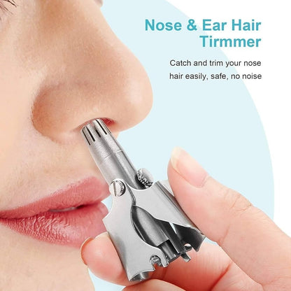 Mini Portable Stainless Steel Nose Hair Trimmer –Manual Safe Grooming Tool for Men & Women