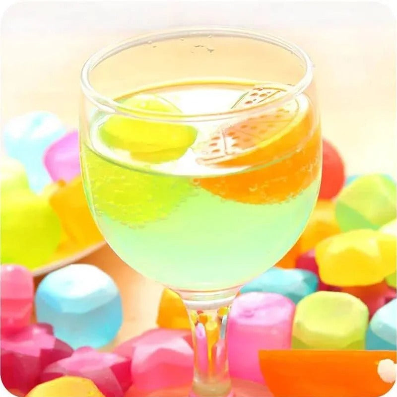 10PCS Reusable Ice Cubes – Random Shapes Multi-Color Collection