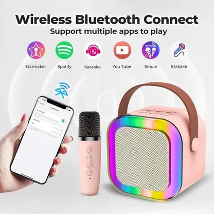 K12 Portable Speaker With Single Mic | Karaoke Microphone With Speaker | Portable Wireless Bluetooth Speaker